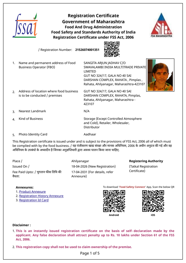 FSSAI License document thumbnail